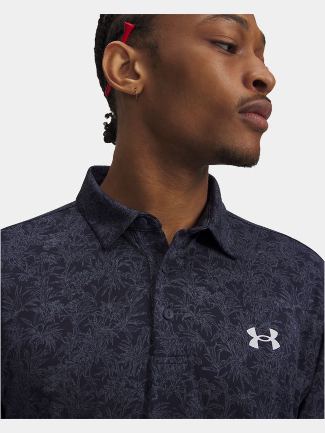 Under Armour Playoff 3.0 Printed Tropical Fescue Halbarm Polo navy
