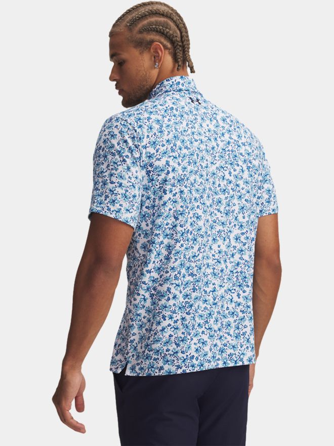 Under Armour Playoff 3.0 Printed Floral Breeze Halbarm Polo hellblau