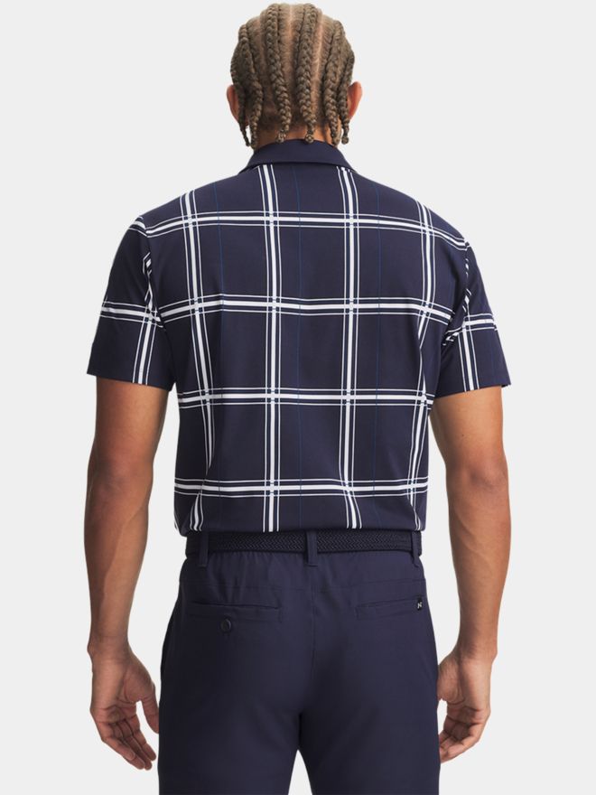 Under Armour Drive Printed Fairway Plaid Halbarm Polo navy