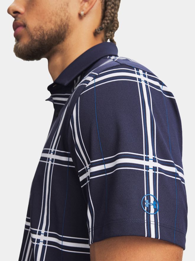 Under Armour Drive Printed Fairway Plaid Halbarm Polo navy