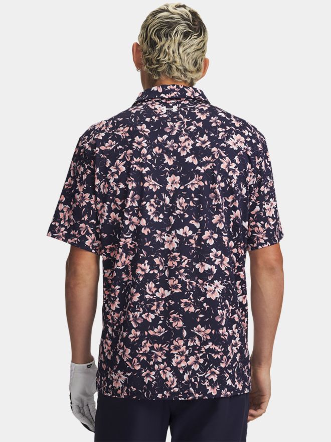 Under Armour Matchplay Printed Floral Hazard Halbarm Polo rosa