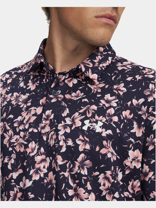 Under Armour Matchplay Printed Floral Hazard Halbarm Polo rosa