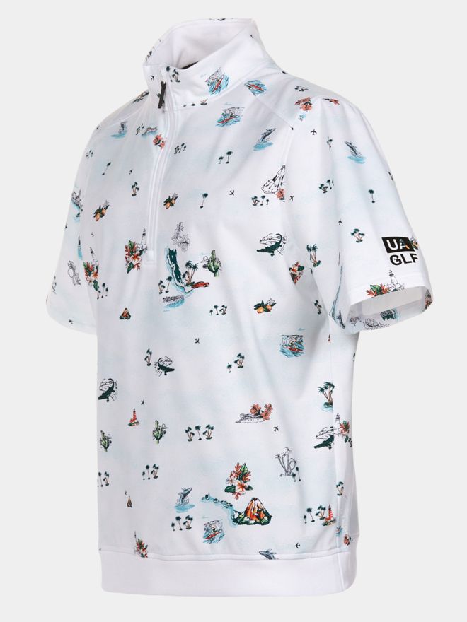 Under Armour Drive Wind Golf Trip Half Sleeve Windshirt white