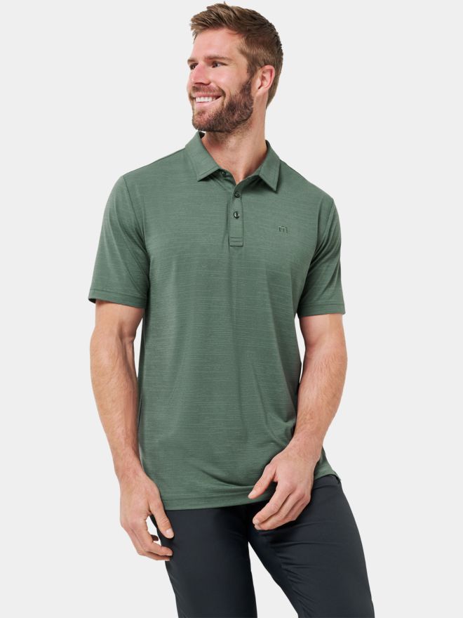 TravisMathew THE HEATER Halbarm Polo grün