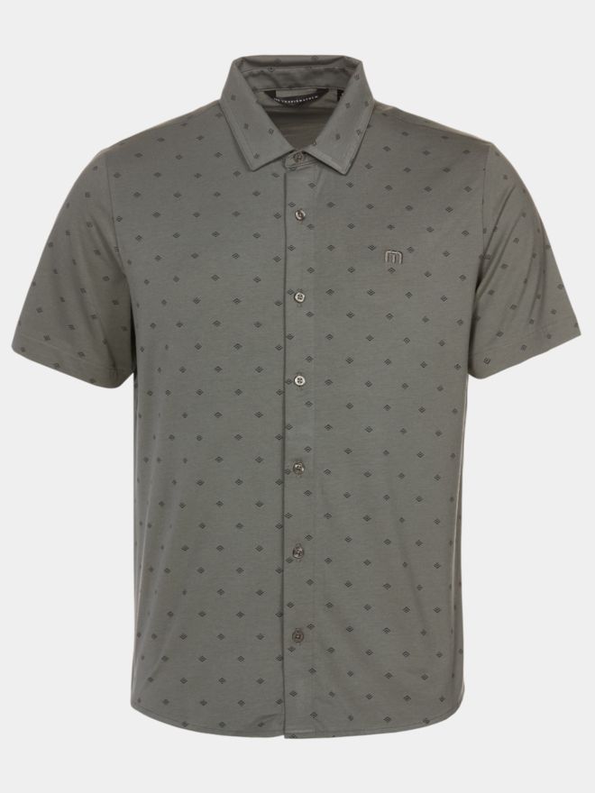 TravisMathew COMFORTKNIT GEO Halbarm Hemd oliv