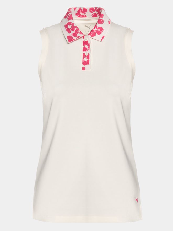 Puma W Modalon Květinová polokošile bez rukávů bílá