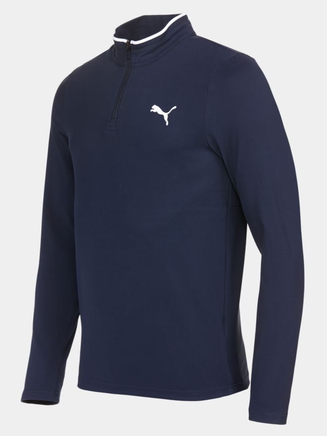 Puma Puma Cloudspun Tech Quarter Zip - Tour Stretch Midlayer navy
