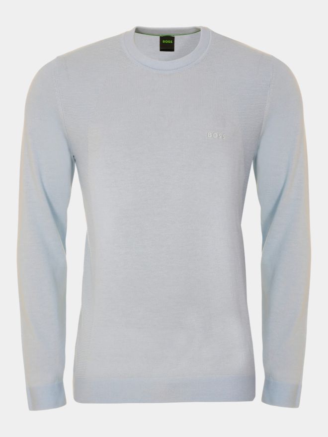 BOSS KN_Momentum-Lite CN pletený svetr světle modrá