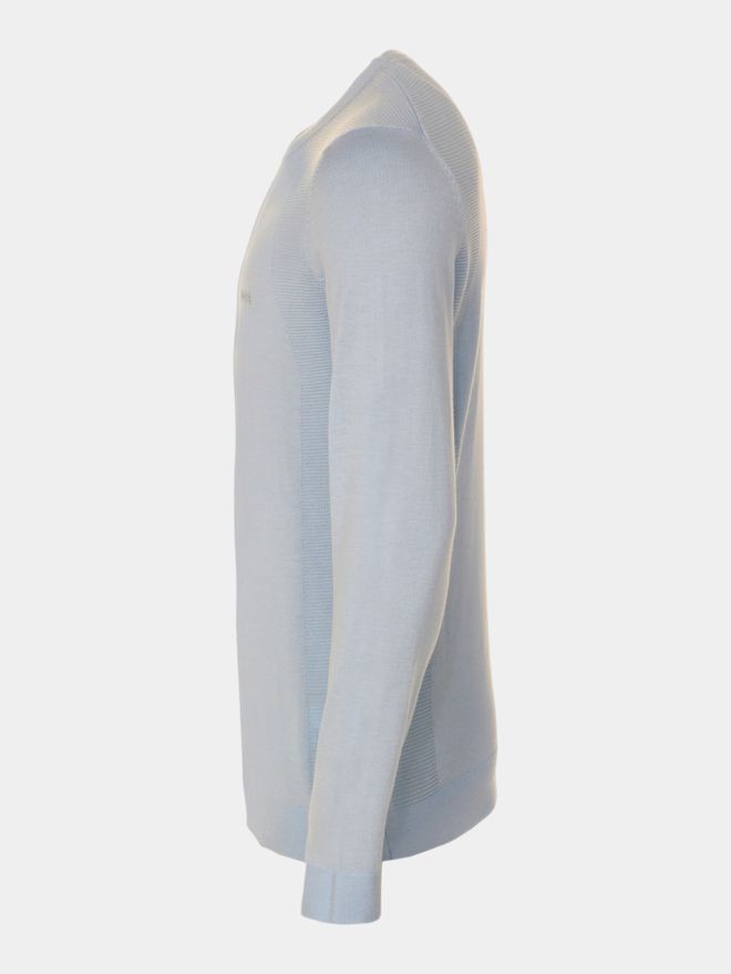 BOSS KN_Momentum-Lite CN pletený svetr světle modrá