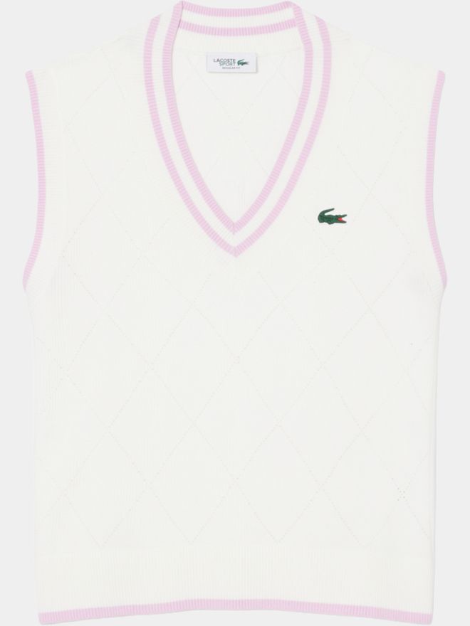 Lacoste SWEATER Pullunder Strick weiß