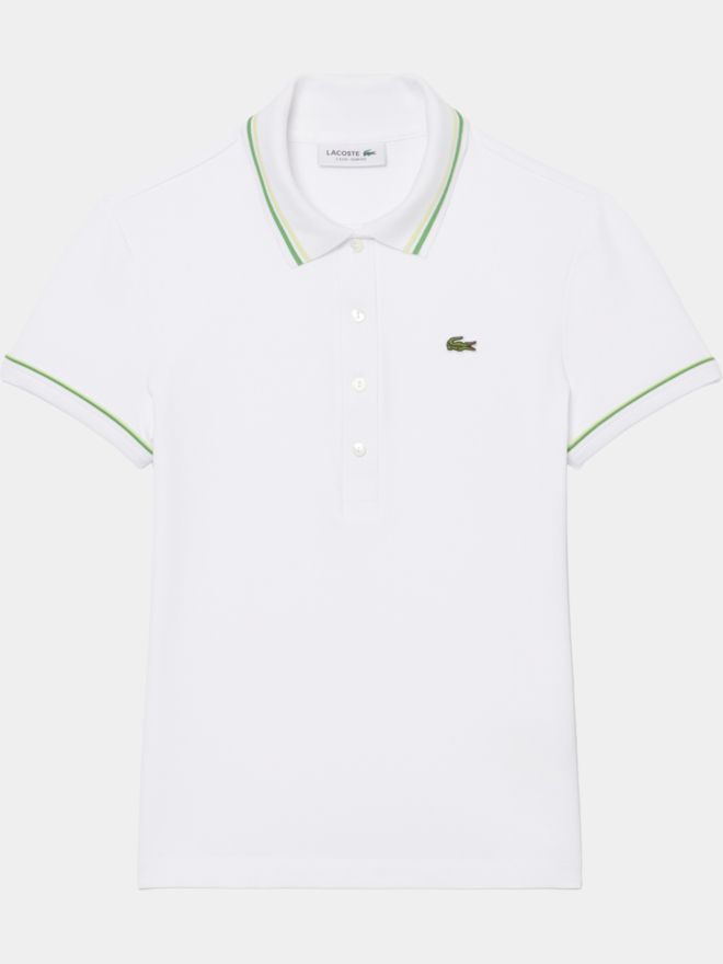 Lacoste RIBBED COLLAR SHIRT Halbarm Polo weiß