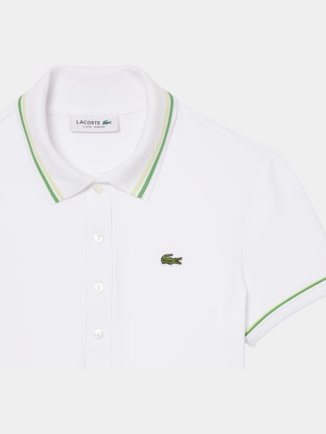 Lacoste RIBBED COLLAR SHIRT Halbarm Polo weiß