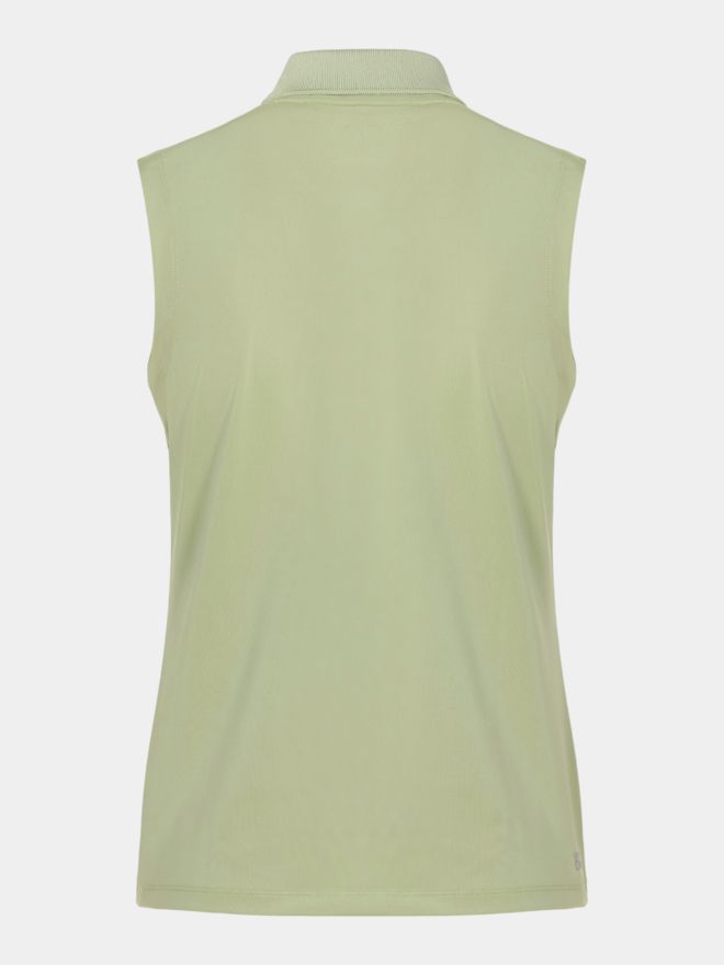 Lacoste KRÁTKÁ RIBBED COLLAR SHIRT bez rukávů Polo světle zelená