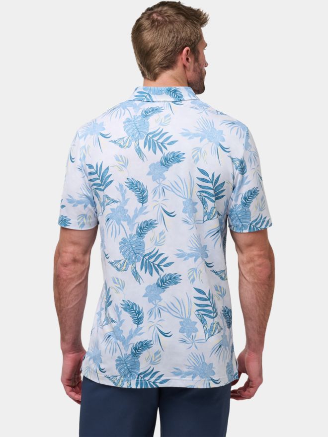 TravisMathew Polokošile FEATHERWEIGHT ISLAND s polovičním rukávem světle šedá