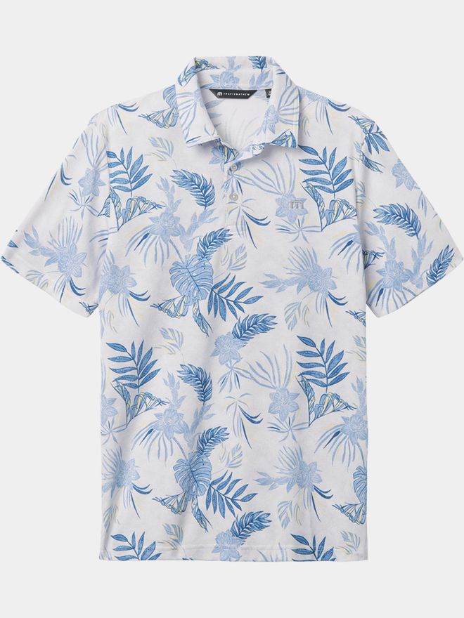 TravisMathew Polokošile FEATHERWEIGHT ISLAND s polovičním rukávem světle šedá