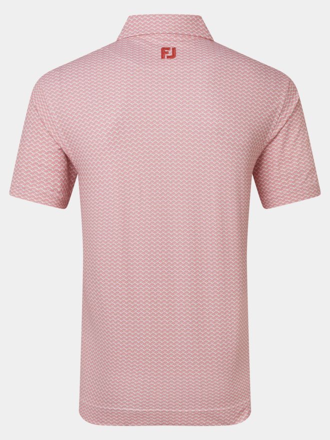 FootJoy Scallop Geo Pique half-sleeve polo red