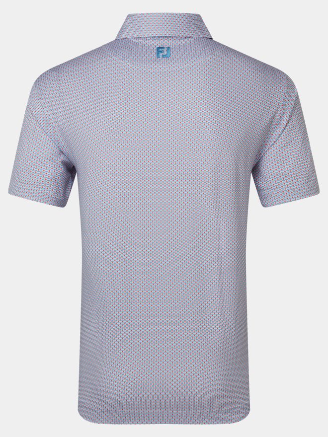 FootJoy Nautical Flag Print Lisle Half Sleeve Polo red