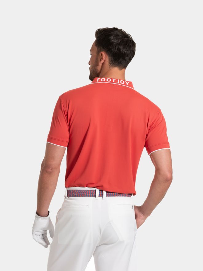 FootJoy Wordmark Pique Half-Sleeve Polo red