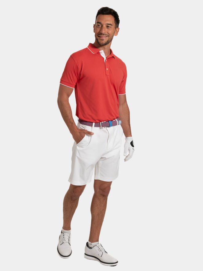 FootJoy Wordmark Pique Half-Sleeve Polo red