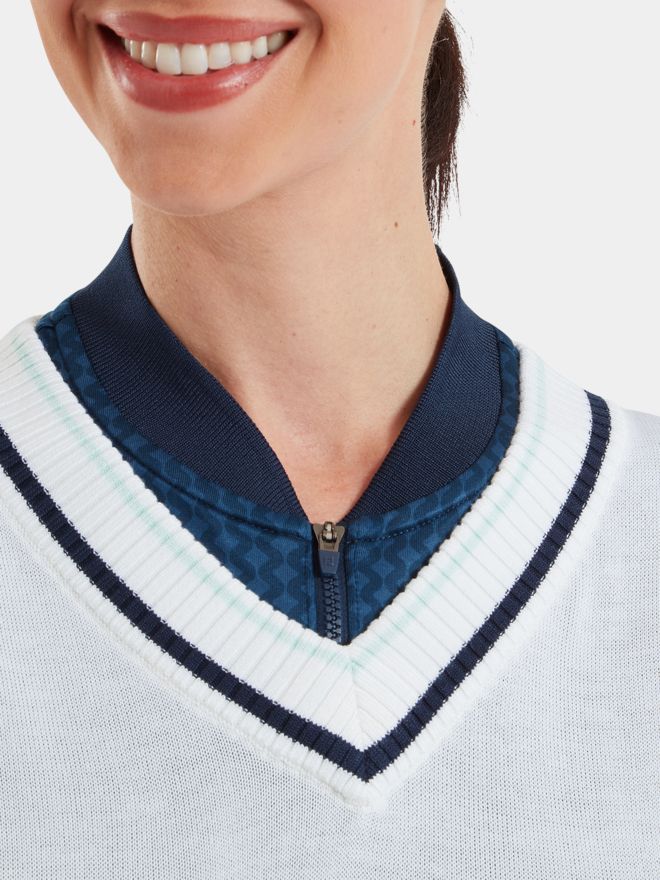 FootJoy Sweater Tank Pullunder Strick weiß