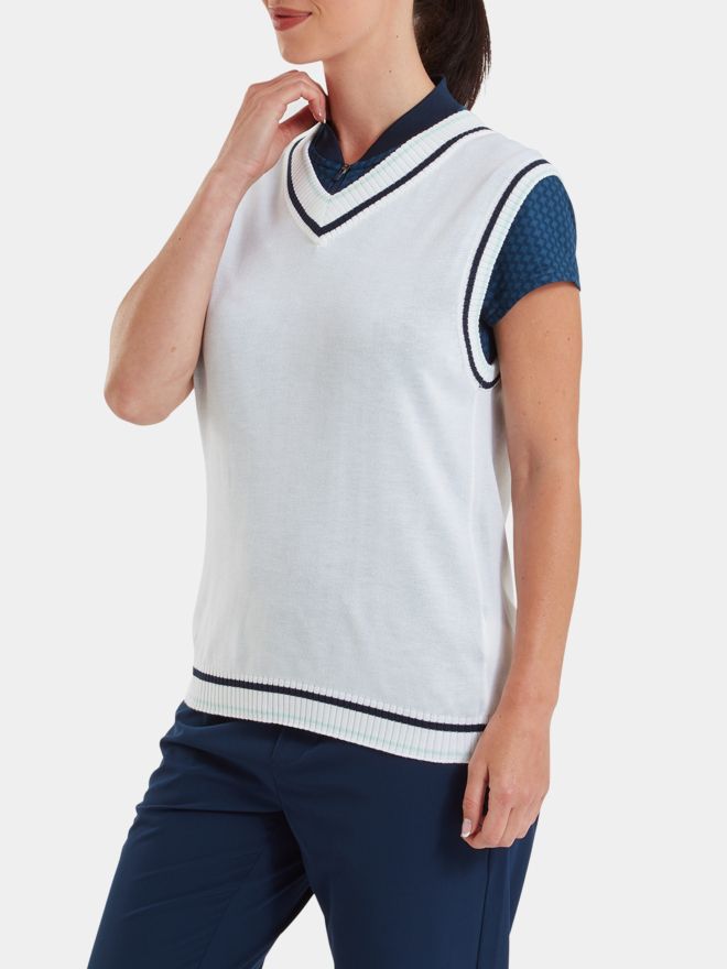 FootJoy Sweater Tank Pullunder Strick weiß