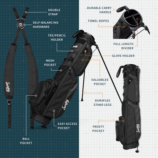 Sunday Golf The Loma XL Standbag schwarz