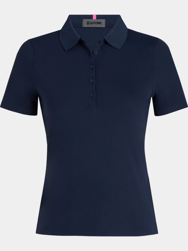 G/Fore Ribbed Tech Halbarm Polo navy