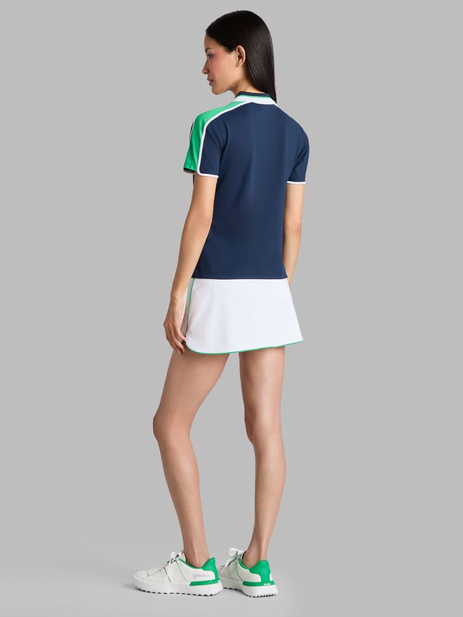 G/Fore Tech Pique Contrast Panel Qrt Zip Halbarm Polo navy