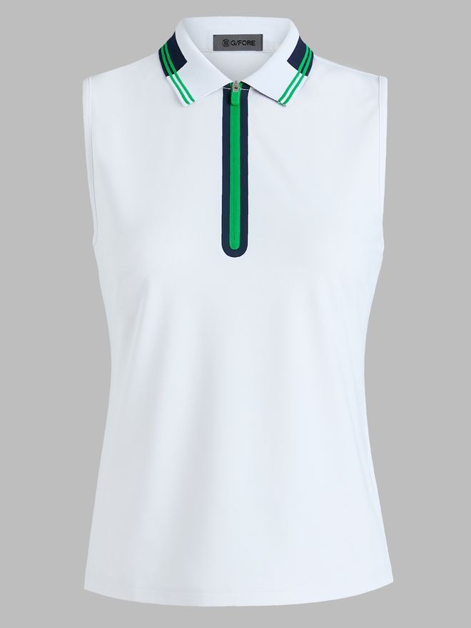 G/Fore Tech Pique ohne Arm Polo weiß
