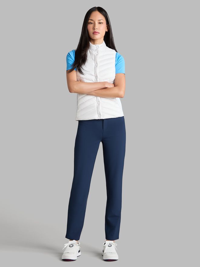 G/Fore Down Quilted Stretch Tech Interlock Daunen Weste weiß