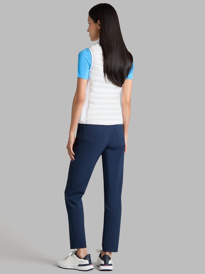 G/Fore Down Quilted Stretch Tech Interlock Daunen Weste weiß