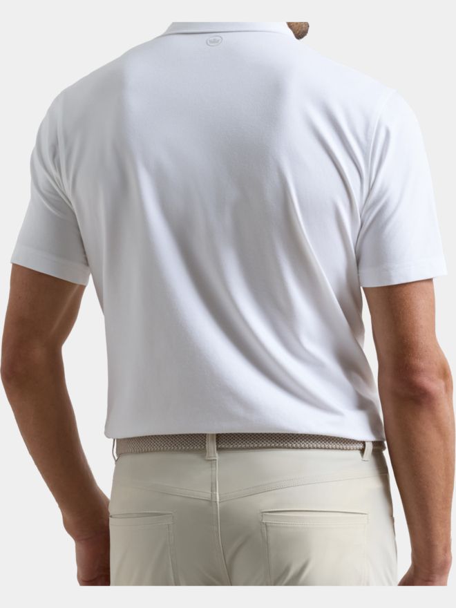Peter Millar ALBATROSS COTTON-BLEND PIQUE Halbarm Polo weiß