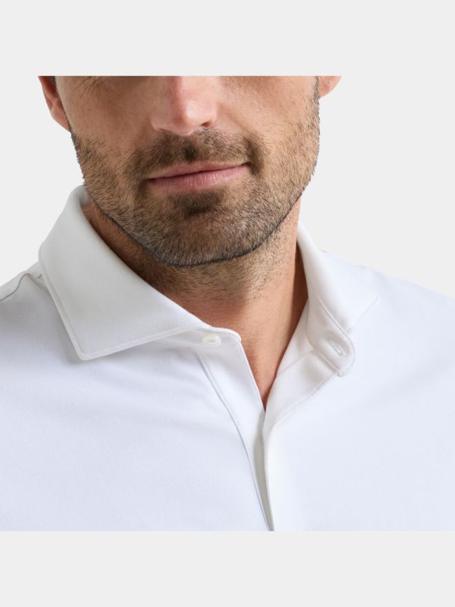 Peter Millar ALBATROSS COTTON-BLEND PIQUE Halbarm Polo weiß