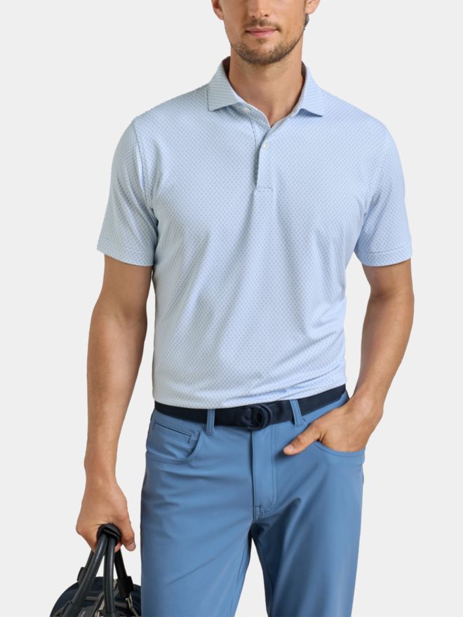 Peter Millar MAYFIELD PERFORMANCE JERSEY Halbarm Polo weiß