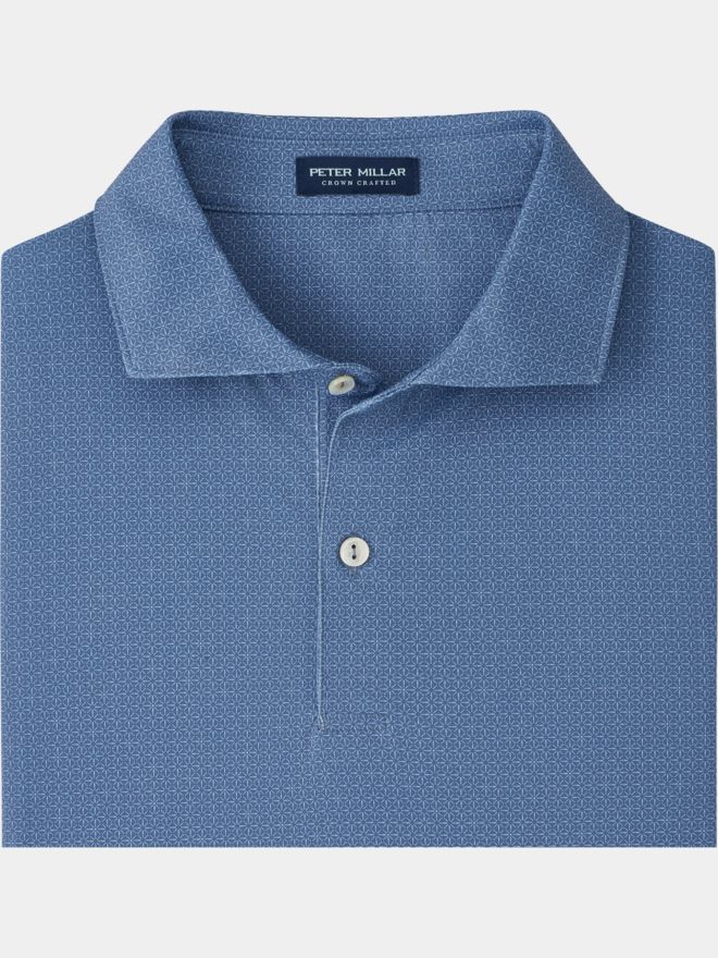 Peter Millar ALDER PERFORMANCE JERSEY Halbarm Polo blau