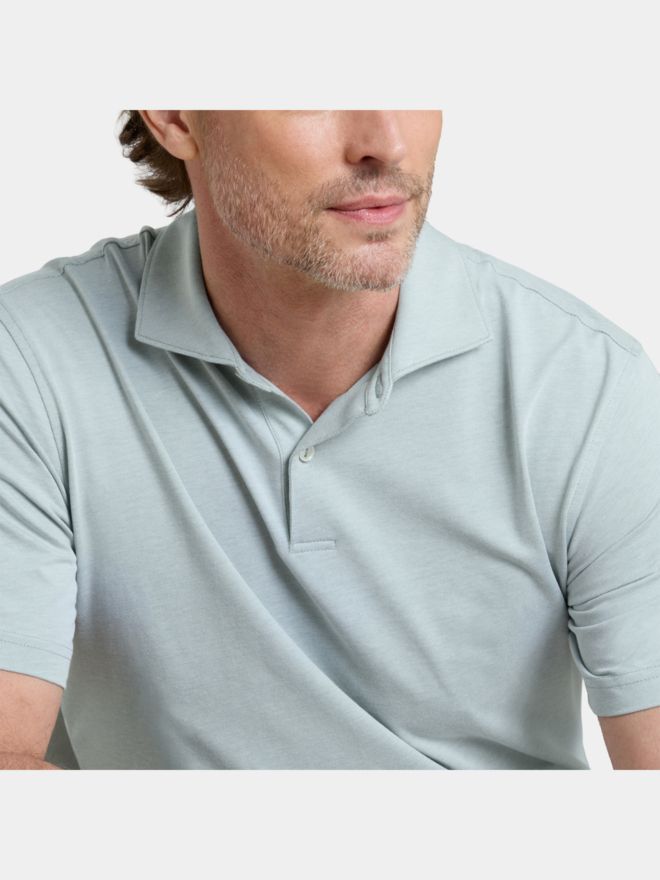 Peter Millar ALBATROSS COTTON-BLEND PIQUE Halbarm Polo hellgrün