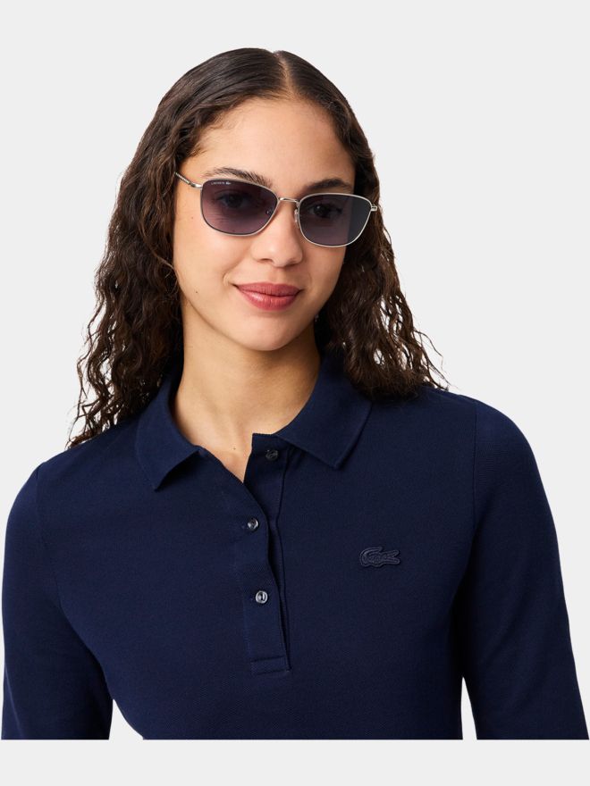 Lacoste SHORT SLEEVED RIBBED COLLAR SHIRT 3/4 Arm Polo navy