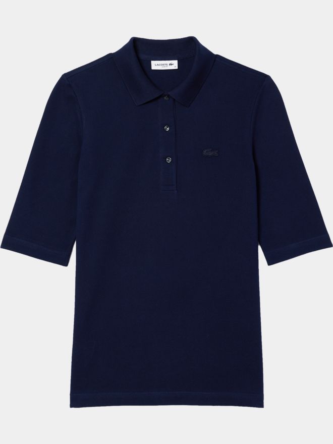 Lacoste SHORT SLEEVED RIBBED COLLAR SHIRT 3/4 Arm Polo navy