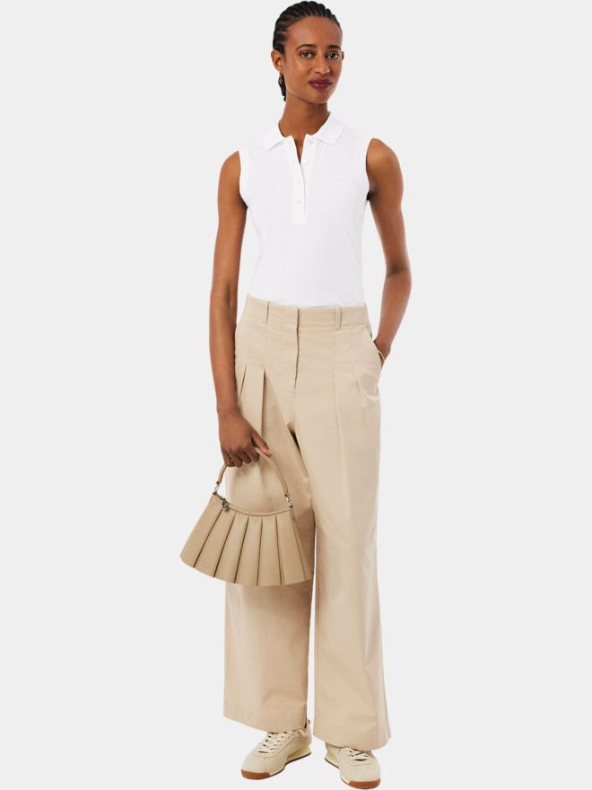 Lacoste SHORT SLEEVED RIBBED COLLAR SHIRT ohne Arm Polo weiß