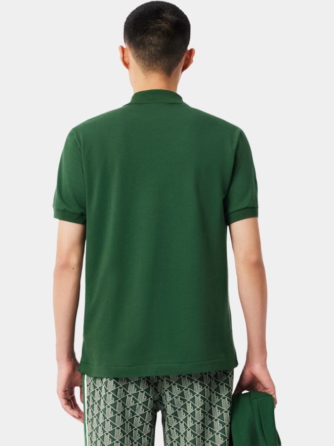 Lacoste SHORT SLEEVED RIBBED COLLAR SHIRT Half-sleeved polo dark green