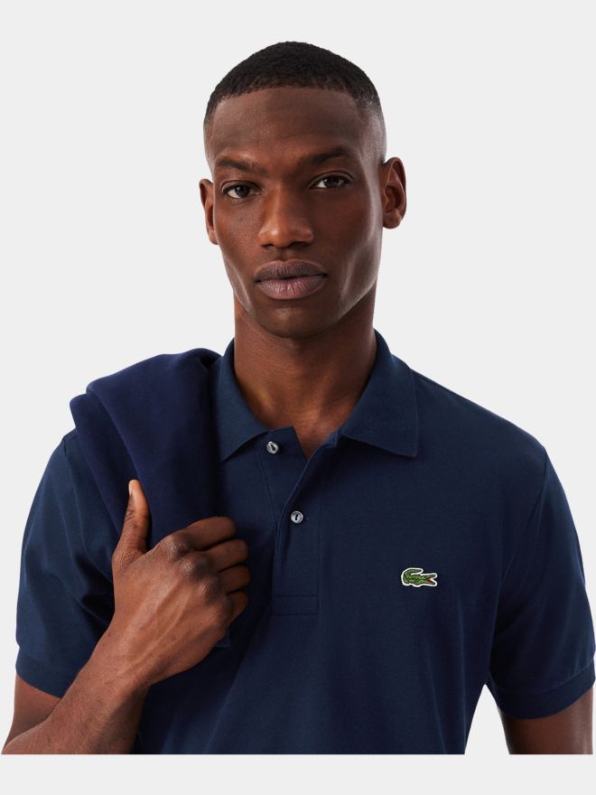 Lacoste SHORT SLEEVED RIBBED COLLAR SHIRT Half-sleeved polo navy