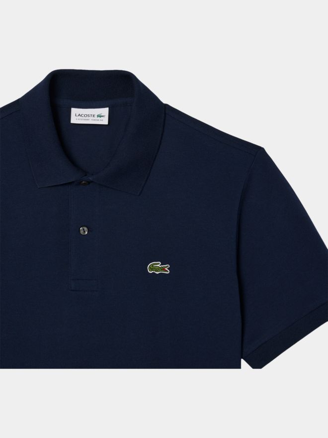 Lacoste SHORT SLEEVED RIBBED COLLAR SHIRT Half-sleeved polo navy