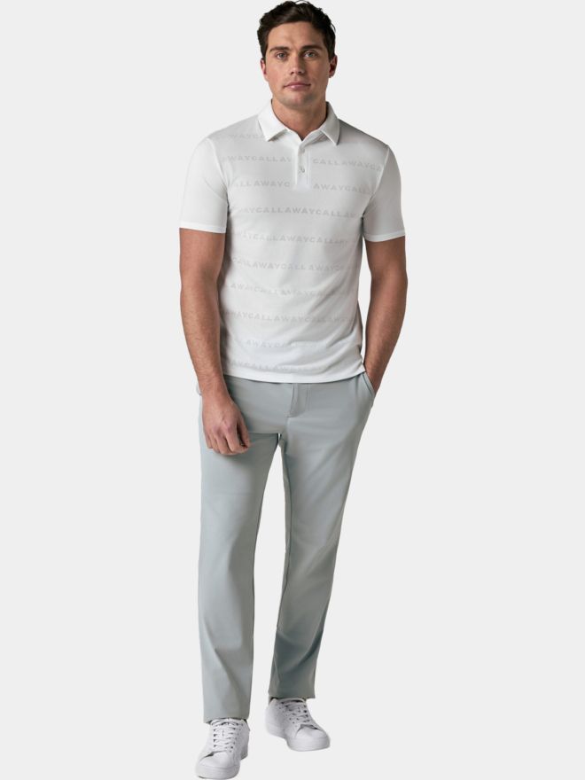 Callaway Legacy LOGO JACQUARD POLO Halbarm Polo weiß