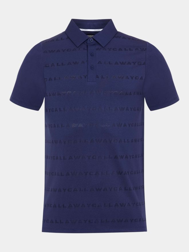 Callaway Legacy LOGO JACQUARD POLO Halbarm Polo navy