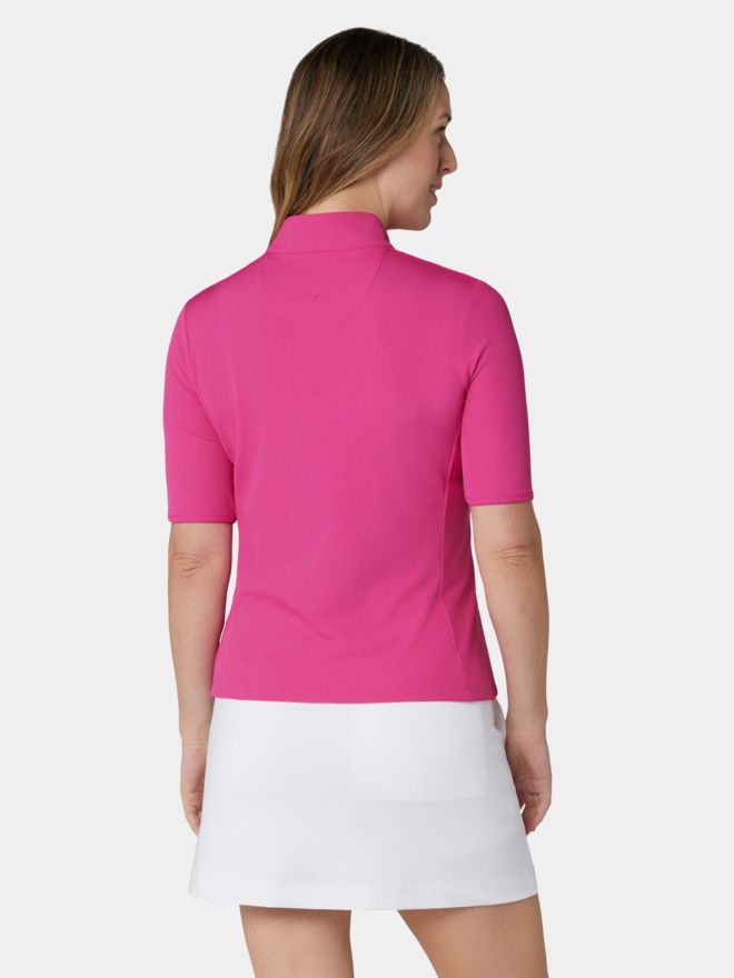 Callaway SS RIB PLAY POLO 3/4 Arm Polo pink