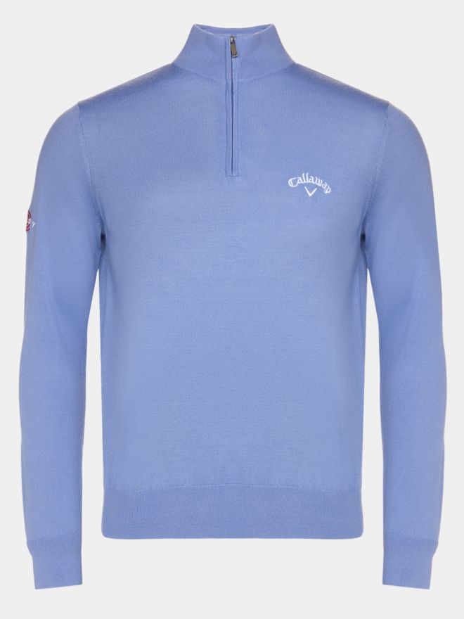 Callaway UK 1/4 ZIP MOCK Troyer Strick hellblau
