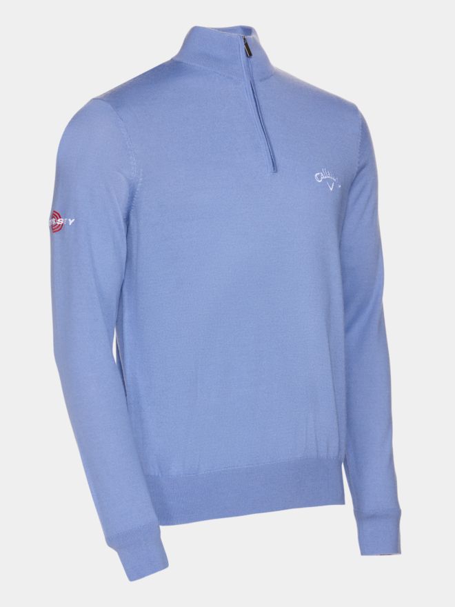 Callaway UK 1/4 ZIP MOCK Troyer Strick hellblau