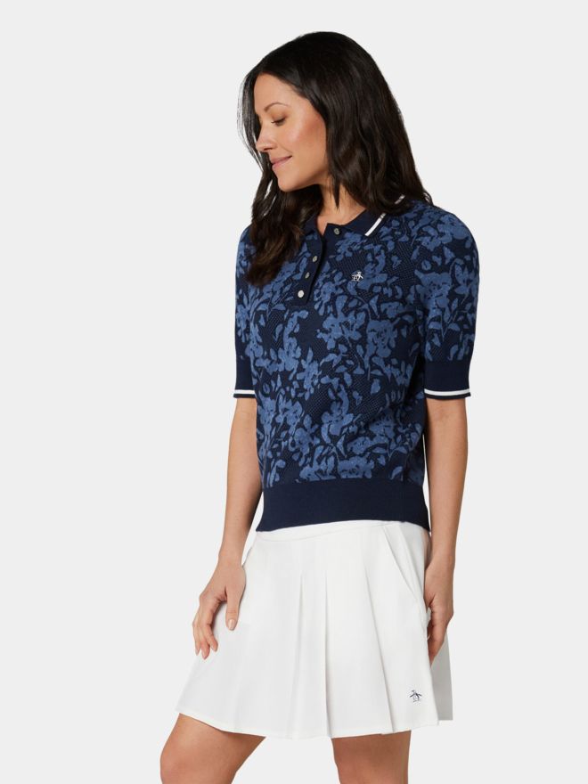 Penguin BOTANICAL JACQUARD Strick Polo navy
