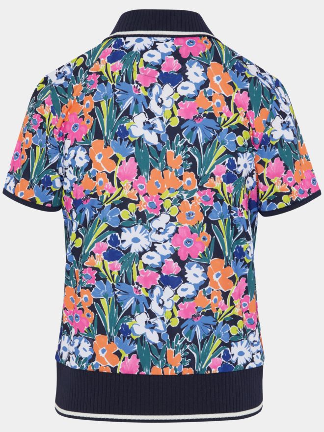 Penguin SKETCH FLORAL SHORT Halbarm Polo navy