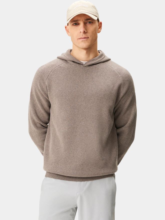 Macade Golf Brown Tech Knit Hoodie Pullover Strick braun